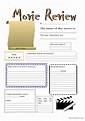 Movie Review: English ESL worksheets pdf & doc