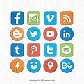Colección de logos dibujados a mano coloreados de redes sociales ...