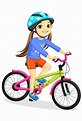 Happy little girl in helmet riding bicycle 1307834 Vector Art at Vecteezy