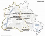 Mapa y plano de la ubicación del muro de Berlín