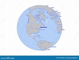 Mapa Que Muestra Montreal Canadá En El Mapa Del Mundo. Stock de ilustración - Ilustración de ...