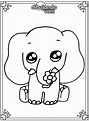 dibujos de elefantes kawaii para colorear - Loca Tel