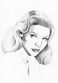 Lauren Bacall,Mi Proyecto del curso: Introducción al retrato con tinta ...