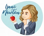 Retrato de isaac newton en estilo de dibujos animados | Vector Gratis