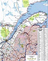 Road map of province Quebec with cities and towns free highway large scale