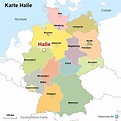 Karte Halle von ortslagekarte - Landkarte für Deutschland