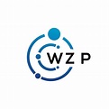 WZP letter technology logo design on white background. WZP creative ...