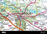 Opole Karte Stadtplan Stadtplan Stockfotografie - Alamy