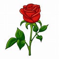 Estilo de dibujos animados rosa roja Vector Premium | Red roses ...