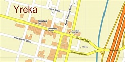 Yreka California US Map Vector City Plan High Detailed Street Map ...