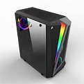 1st player RAINBOW R5 Tempered Glass Gaming Case With 3 Fans (Black ...