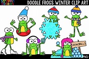 Doodle Frogs Winter Clip Art - Cute Winter Frog (414231 ...