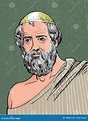 Retrato de Platón, vector ilustración del vector. Ilustración de ...