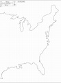 East coast of the United States: free map, free blank map, free outline ...