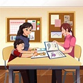 Parents teacher meeting — Stock Vector © artisticco #48849603