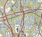 Sutton, Surrey, map from 1955 & 1970s