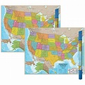 Hemispheres Blue Ocean Series USA Laminated Wall Map, 38" x 48", Pack ...