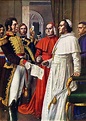 Napoleon serving notice of imprisonment on Pope Pius VII stock image ...