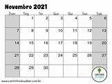 calendario de novembro 2021 - Atividades para a Educação Infantil ...