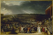 La fête de la Fédération, le 14 juillet 1790, au Champ-de-Mars, actuel ...