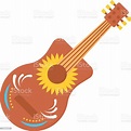 Big Mexican Guitar Vector Color Icon Design Guitarron Mexicano Concept ...