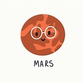 illustration of planet mars with face in hand draw style 4342581 Vector ...