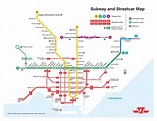 Map of Toronto metro: metro lines and metro stations of Toronto