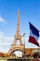 - Eiffel tower and french flag, Paris, France | Royalty Free Image