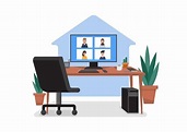 Home office for work from home design 1222755 Vector Art at Vecteezy