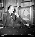Bernard Blier, French actor, at home in 1951. Photo Georges Rétif de la ...