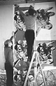 Andy Warhol and Gerard Malanga working on Cow Wallpaper, photo by ...