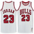 Men's Chicago Bulls Michael Jordan Mitchell & Ness White 1997-98 ...