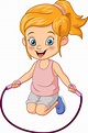 niña de dibujos animados saltando la cuerda 5112622 Vector en Vecteezy