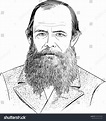 Vector Illustration Russian Author Fedor Dostoevsky: vector de stock ...