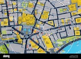 England, London, Street Map of Trafalgar Square and Surrounding Area ...