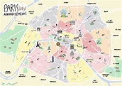 Mapa de París Partes de la Ciudad Paris Arrondissements Map | Etsy