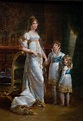 Josephine Bonaparte with her two children: a son, Eugène de Beauharnais ...