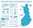 Finland Map - Detailed Info Graphic Vector Illustration Stock Vector ...