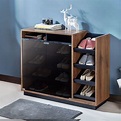 Furniture of America Dage Contemporary Glass Door Shoe Cabinet ...