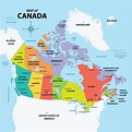 Canadá mapa con todas estados 21221774 Vector en Vecteezy