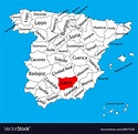 Jaen map spain province administrative map Vector Image