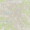 Rochester Minnesota US City Street Map Digital Art by Frank Ramspott ...