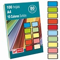 Papel de colores para imprimir 100 hojas 10 colores