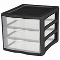 Sterilite C-View 3 Drawer Unit, Black (Available in Case of 4 or Single ...