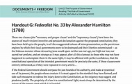 Handout G: Federalist No. 33 - Bill of Rights Institute