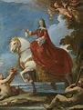 Mariana de Neoburgo, reina de España, a caballo. Luca Giordano. 1693 ...