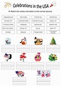 Celebrations in the USA interactive worksheet | Live Worksheets
