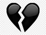 Corazón Roto Emoji Amor Iphone - Black Broken Heart Emoji - Free ...