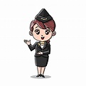Premium Vector | Cute flight attendant cartoon
