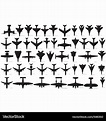 Military and civilian aircraft silhouettes Vector Image